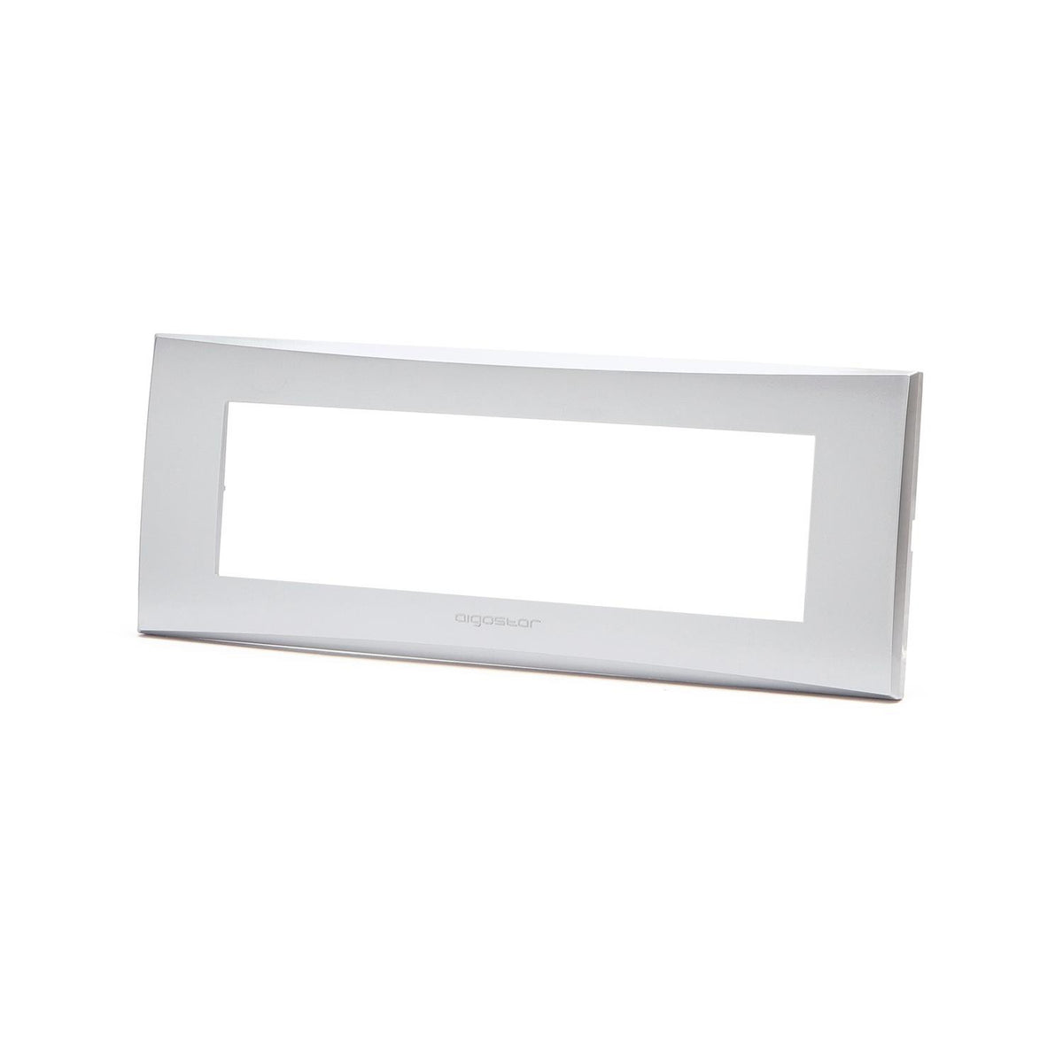 Placca 7 Moduli Argento In Plastica Compatibile Vimar Plana