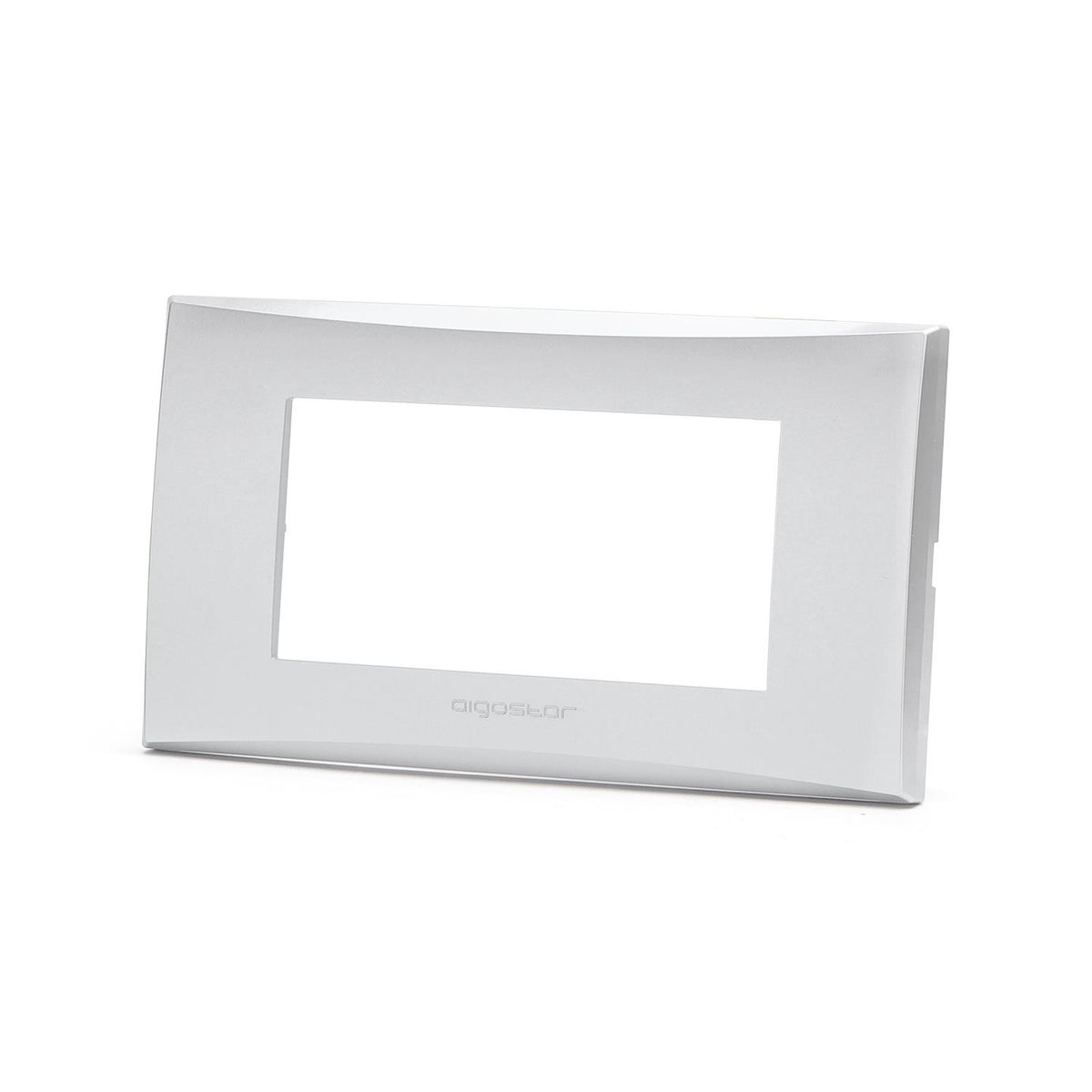 Placca 4 Moduli Argento In Plastica Compatibile Vimar Plana