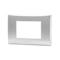 Placca 3 Moduli Argento In Plastica Compatibile Vimar Plana