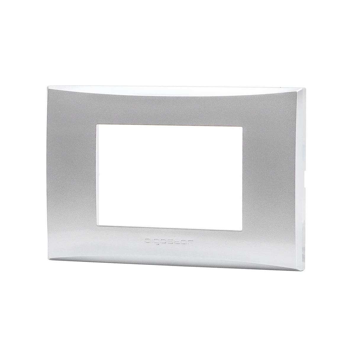 Placca 3 Moduli Argento In Plastica Compatibile Vimar Plana