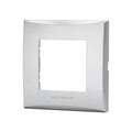 Placca 2 Moduli Argento In Plastica Compatibile Vimar Plana