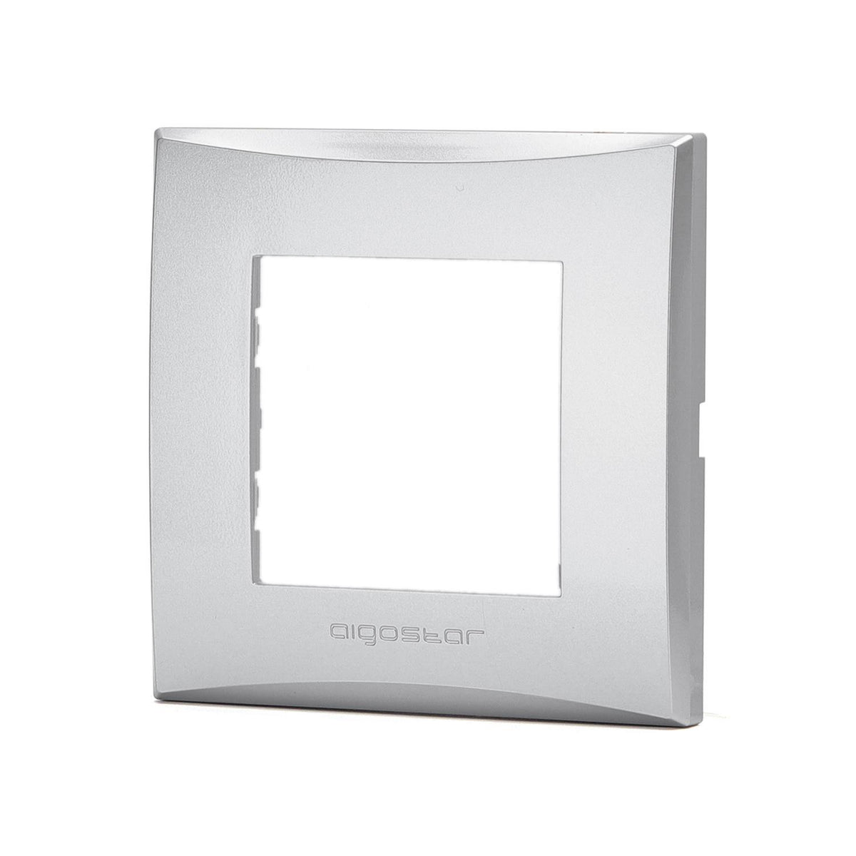 Placca 2 Moduli Argento In Plastica Compatibile Vimar Plana