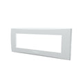 Placca 7 Moduli Bianca In Plastica Compatibile Vimar Plana