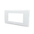 Placca 4 Moduli Bianca In Plastica Compatibile Vimar Plana