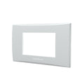Placca 3 Moduli Bianca In Plastica Compatibile Vimar Plana