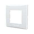 Placca 2 Moduli Bianca In Plastica Compatibile Vimar Plana