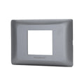 Placca 2 Moduli Grigio In Plastica Compatibile Bticino Matix