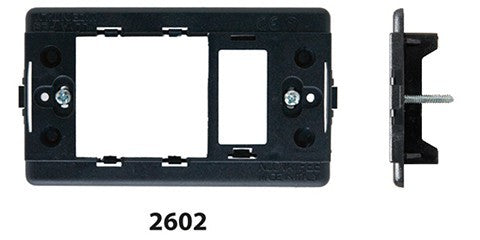 Supporto per Schuko decentrata + 1 modulo Feb Laser Compatibile Magic Bticino