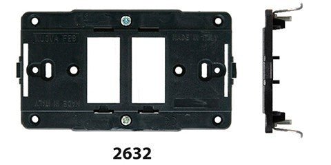 Supporto 2 moduli per scatola tonda Feb Laser Compatibile Magic Bticino