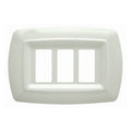 Placca 3 Posti in Plastica Bianca/Nera/Avorio Compatibile Magic Bticino