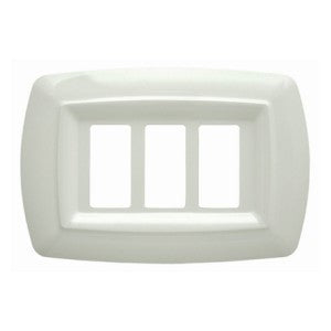 Placca 3 Posti in Plastica Bianca/Nera/Avorio Compatibile Magic Bticino