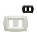 Placca 2 Posti in Plastica Bianca/Nera/Avorio Compatibile Magic Bticino