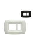 Placca Schuko + 1 Modulo In Plastica Bianca/Nera/Avorio Compatibile Magic Bticino