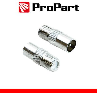 Adattatore antenna TV 75 Ω Spina TV 9.5mm - Presa F metallic