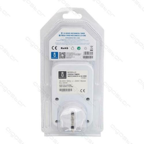 Aigostar Presa Temporizzata con Timer Meccanico Giornaliero 24H 16A Max 3680W