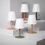 Lampada da Tavolo LED Ricaricabile Nero IP44 In Alluminio e Policarbonato