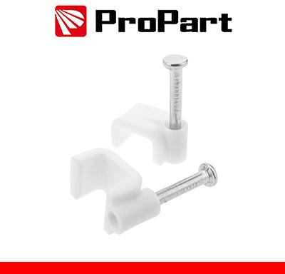 Chiodini con fermacavo tondo 5mm bianco 100pz