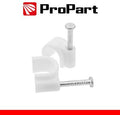 Chiodini con fermacavo tondo 6mm bianco 100pz