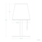Lampada da Tavolo LED Ricaricabile Nero IP44 In Alluminio e Policarbonato