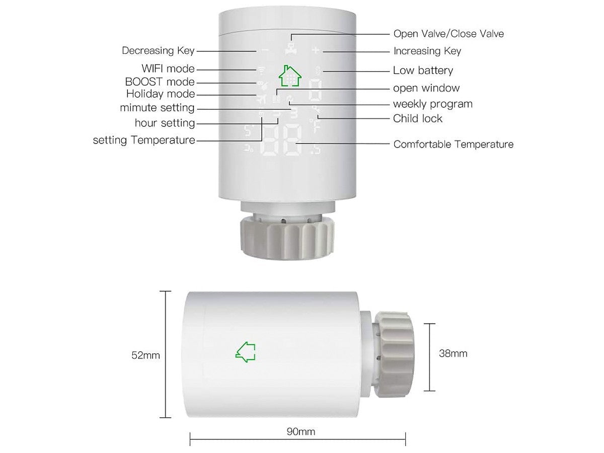 Homcloud Valvola Termostatica per Radiatori Smart Digitale Zigbee