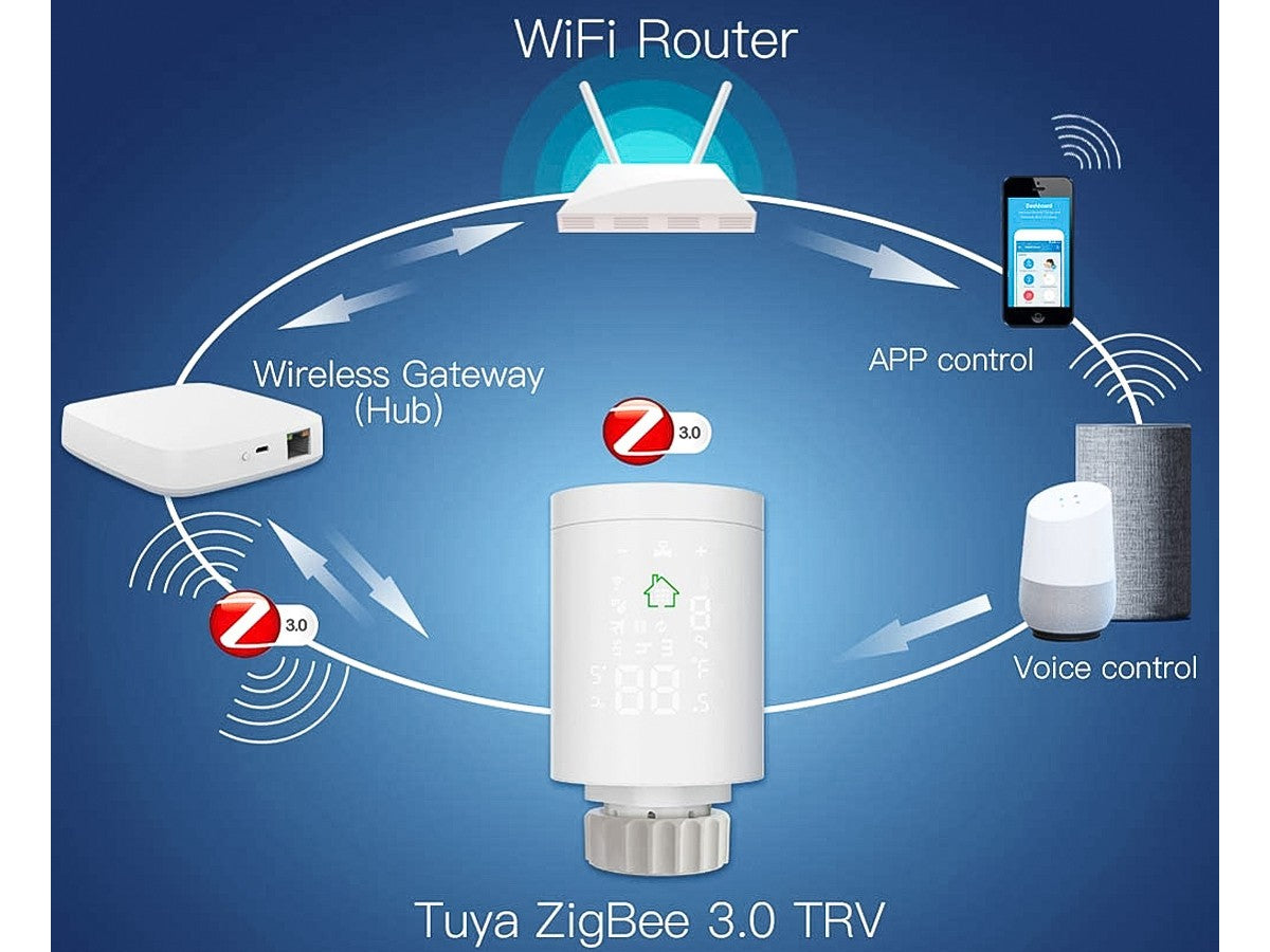 Homcloud Valvola Termostatica per Radiatori Smart Digitale Zigbee