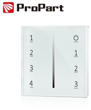 Telecomando da parete 1CH, a batteria, bianco, 4 zone RF2.4G