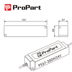 Alimentatore LED Stagno ProPart IP67 24V 200W 8.33A