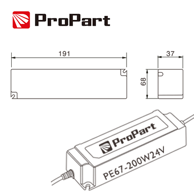 Alimentatore LED Stagno ProPart IP67 24V 200W 8.33A