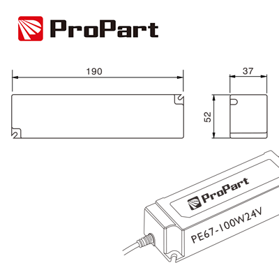 Alimentatore LED Stagno ProPart IP67 24V 100W 4.16A