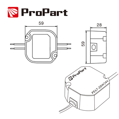 Alimentatore LED Stagno ProPart IP67 24V 20W 0.83A