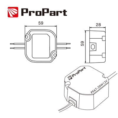 Alimentatore LED Stagno ProPart IP67 12V 20W 1.67A