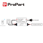 Dimmer RF e Push 1 canale 12/24V  1ch 3A/CH  RF 2.4G Propart