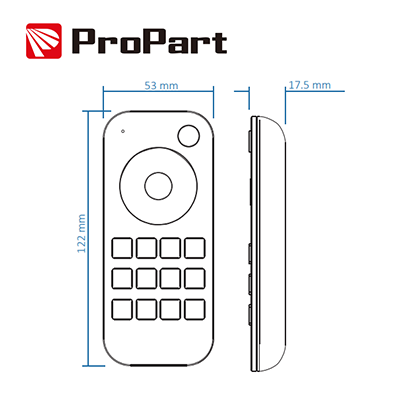 Telecomando 1 Canale 4 zone 4 scene nero RF2.4G Propart
