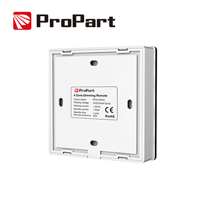 Telecomando da parete 1 Canale a batteria bianco 4 zone RF2.4G Propart