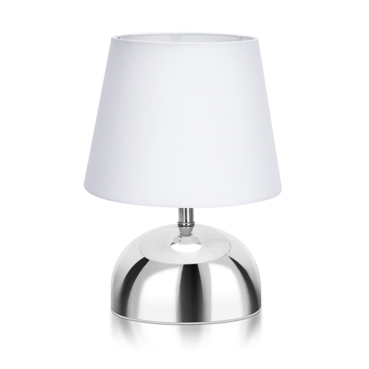 Aigostar Lampada da Tavolo E14 Classica in Base Rotonda in Acciaio Lucido