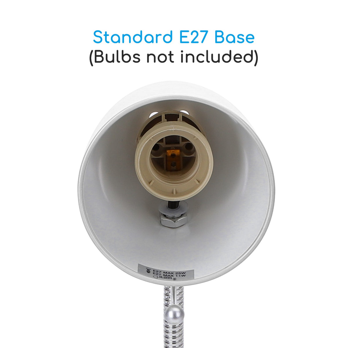 Lampada Da Tavolo Aigostar Flex per lampadine E27 Bianca