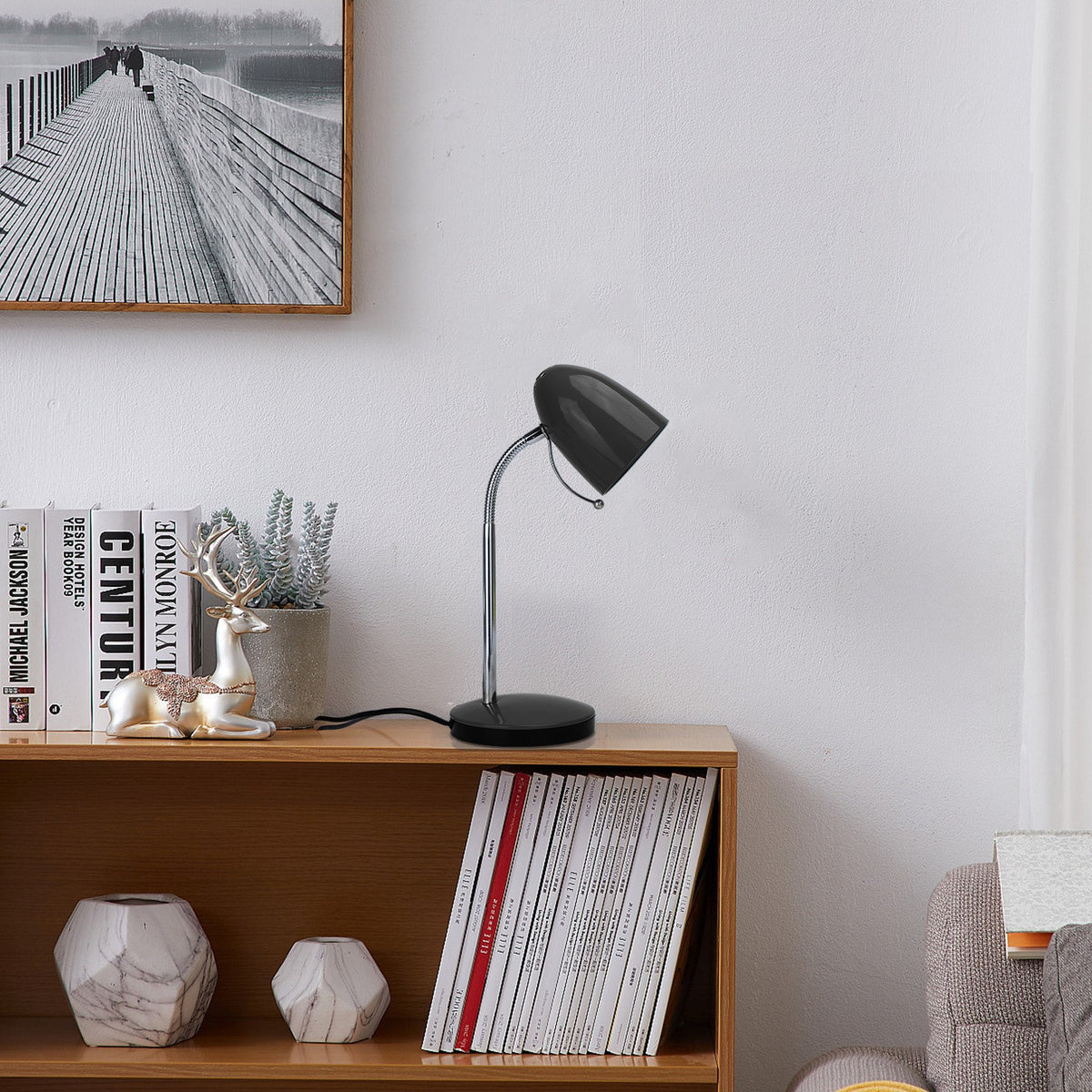 Lampada Da Tavolo Aigostar Flex per lampadine E27 Nera
