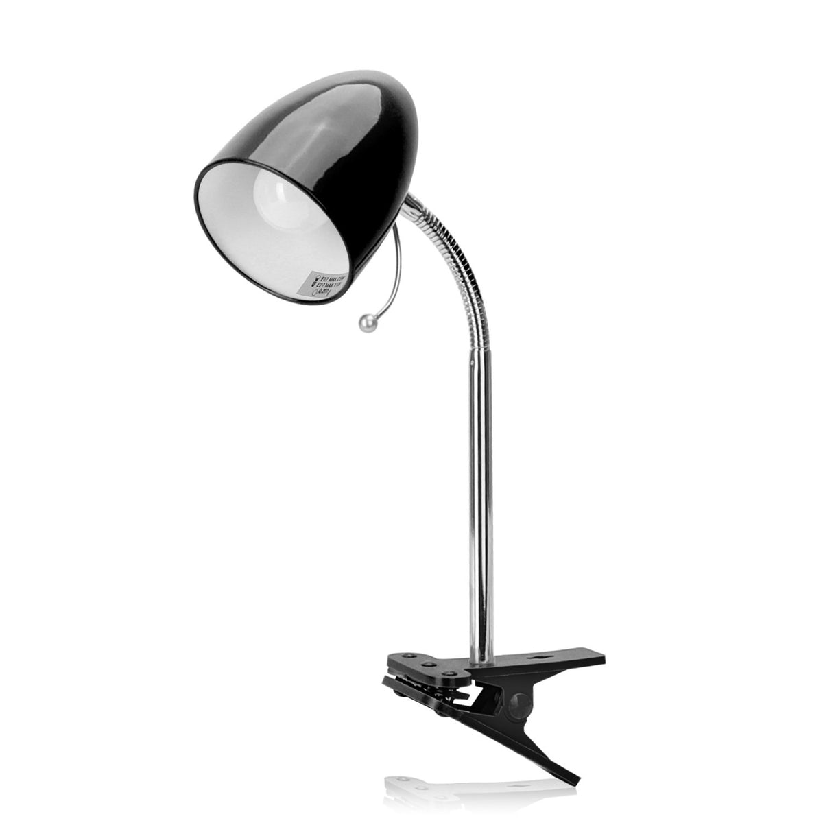 Lampada Da Tavolo Nera Per Lampadine Led E27 Con Clip Aigostar