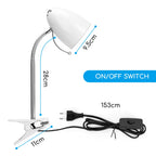 Lampada Da Tavolo Bianca Per Lampadine Led E27 Con Clip Aigostar