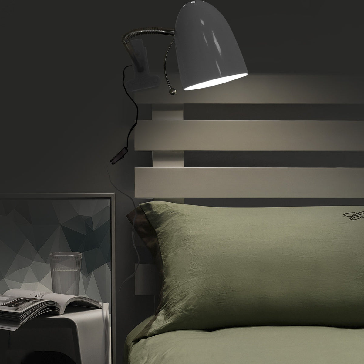 Lampada Da Tavolo Bianca Per Lampadine Led E27 Con Clip Aigostar