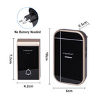 CAMPANELLO SENZA FILI WIRELESS DIGITALE IP44 PORTE CASA UFFICIO AIGOSTAR NERO-ORO