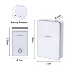 CAMPANELLO SENZA FILI A BATTERIE WIRELESS DIGITALE IP44 PORTE CASA UFFICIO PORTA 150M AIGOSTAR BIANCO-SILVER