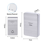 CAMPANELLO SENZA FILI A BATTERIE WIRELESS DIGITALE IP44 PORTE CASA UFFICIO PORTA 150M AIGOSTAR SILVER