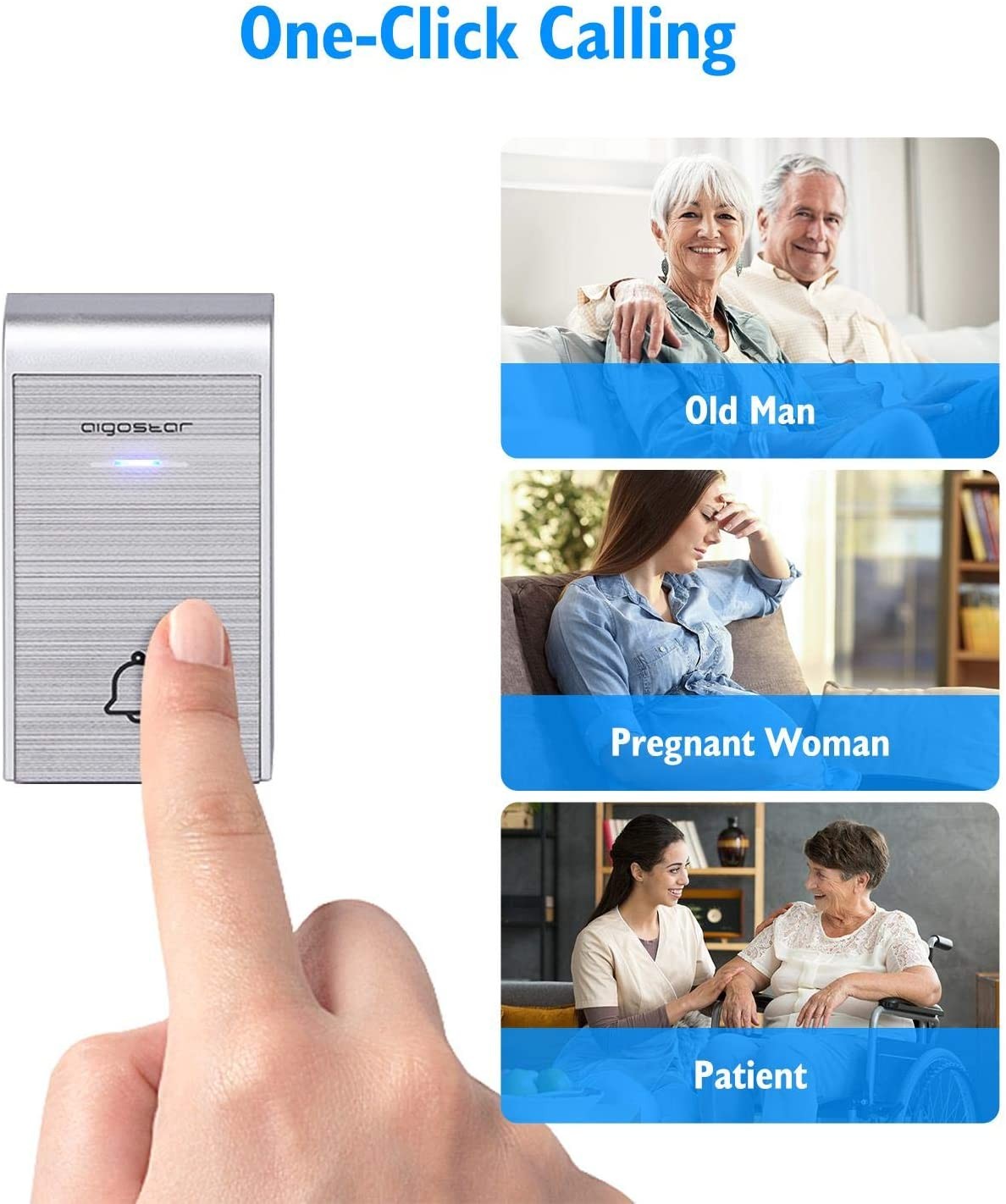 Campanello Senza Fili Wireless Impermeabile IP44 da Esterno Aigostar