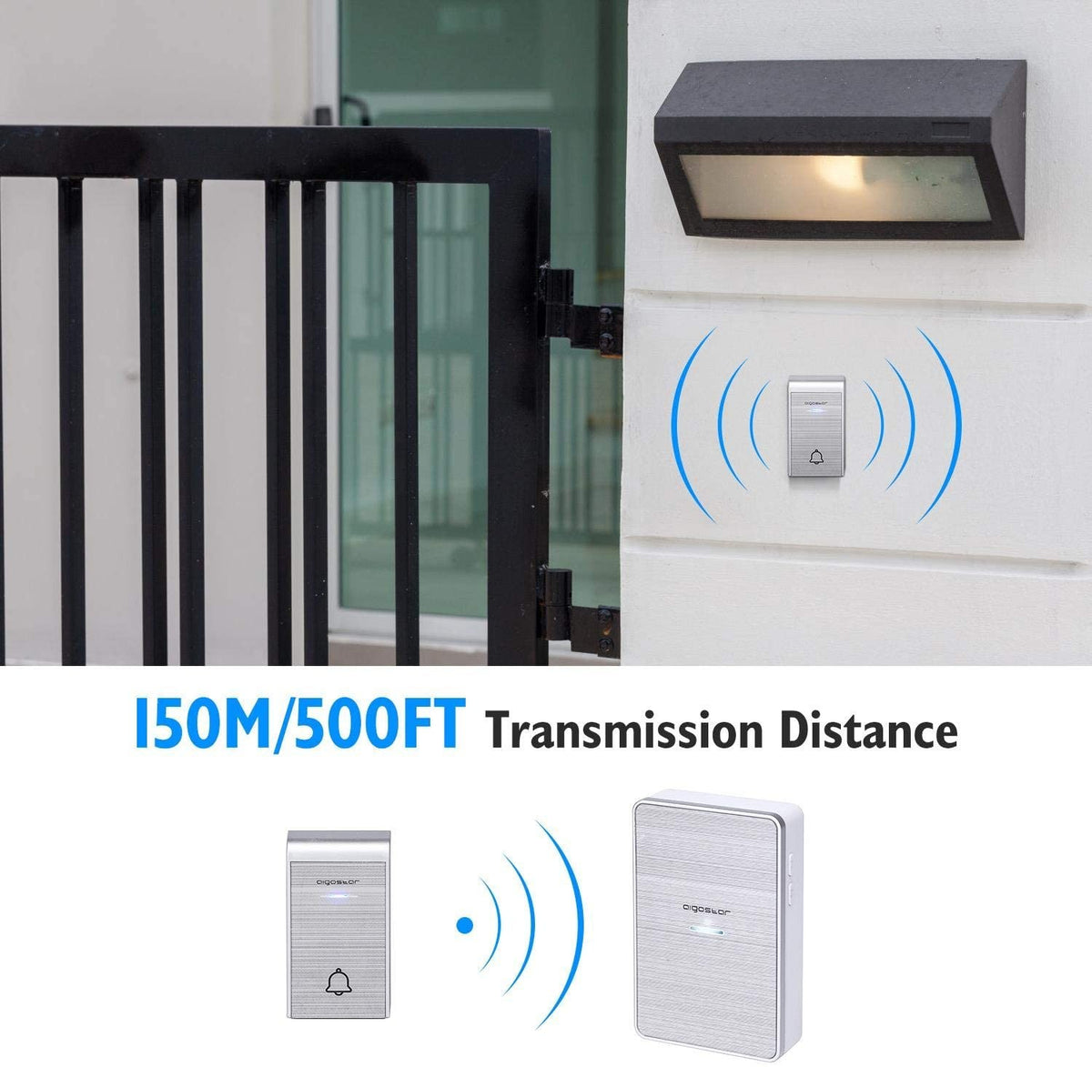 Campanello Senza Fili Wireless Impermeabile IP44 da Esterno Aigostar