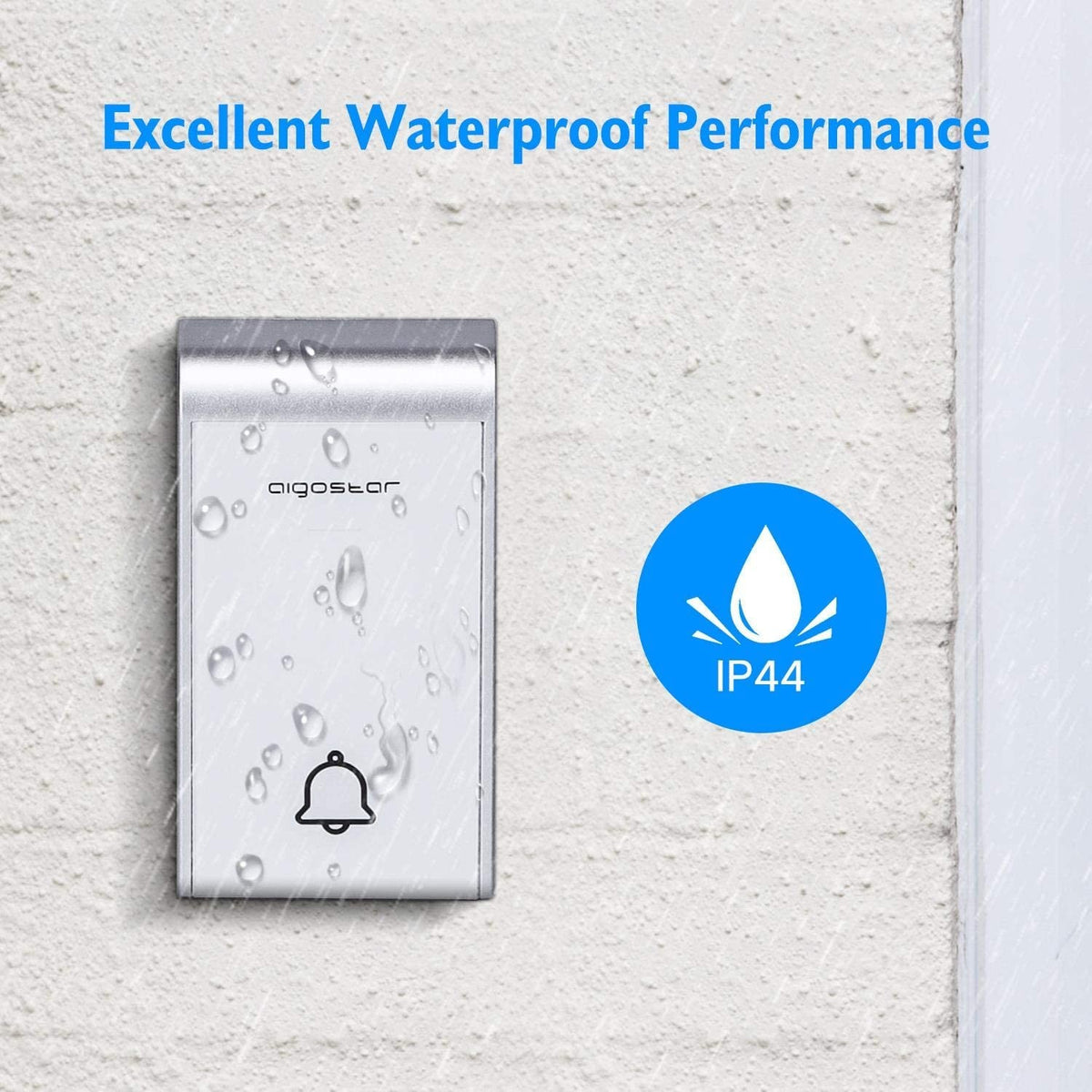 Campanello Senza Fili Wireless Impermeabile IP44 da Esterno Aigostar Bianco