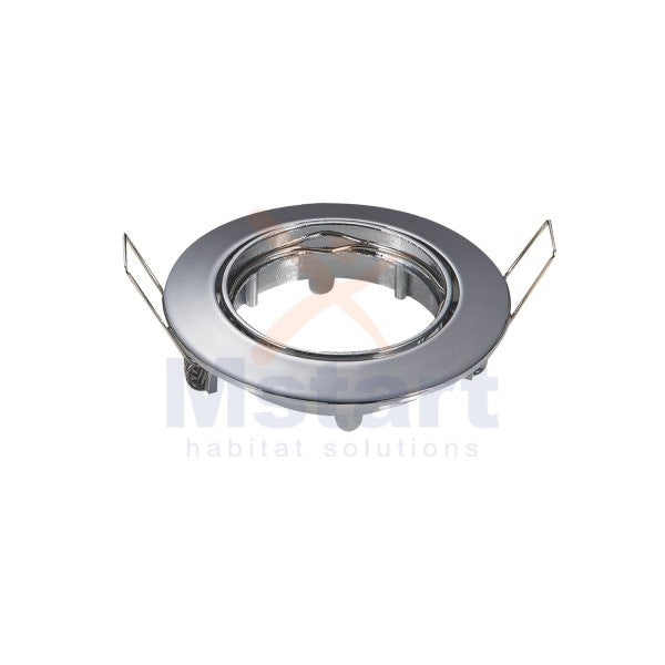 Portafaretto Ghiera Orientabile da incasso 8,2cm GU10 / MR16 Cornice Tonda Cromata
