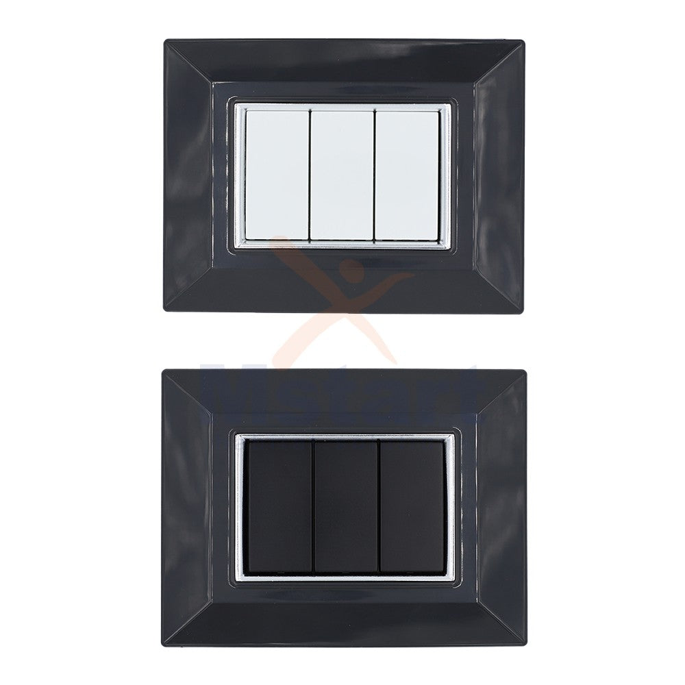 Placca Compatibile Vimar Eikon Grigio Scuro 3, 4, 7 Posti