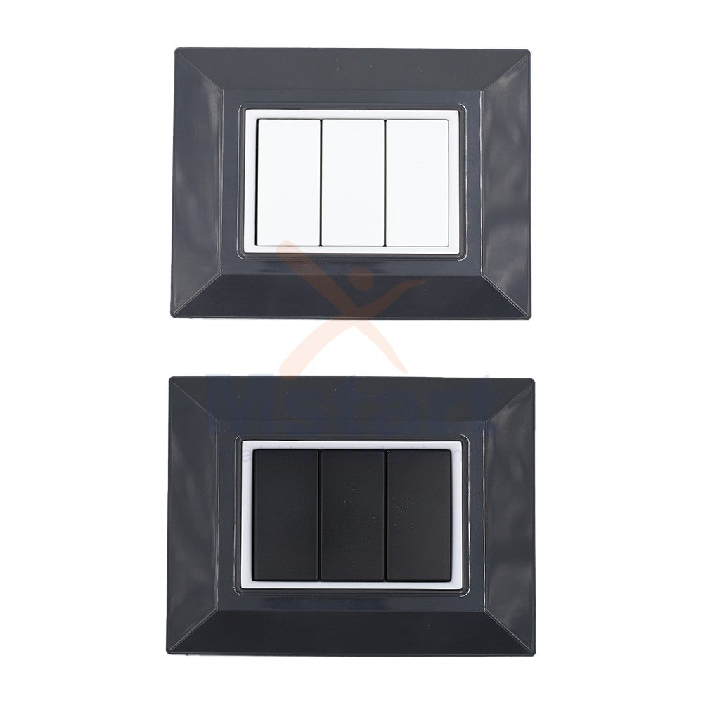 Placca Compatibile Vimar Eikon Grigio Scuro 3, 4, 7 Posti