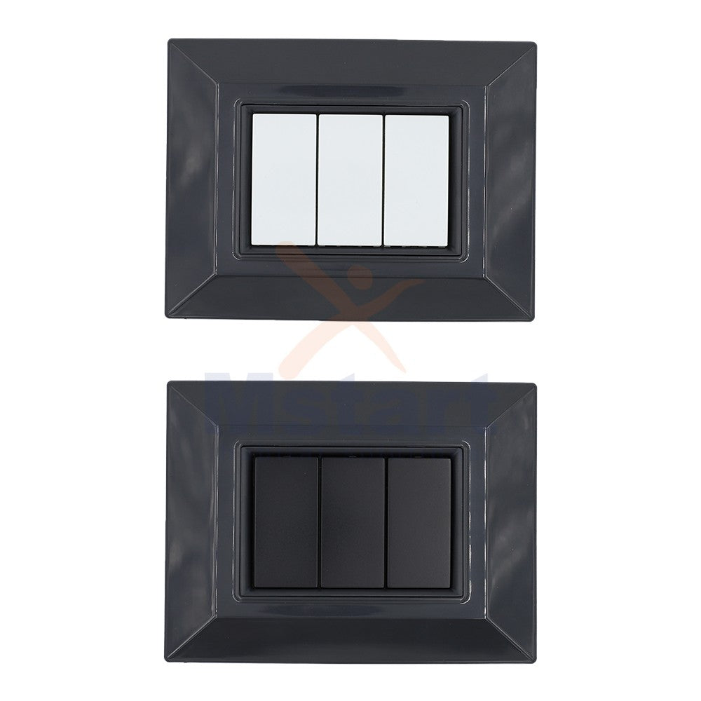 Placca Compatibile Vimar Eikon Evo Grigio Scuro 3, 4, 7 Posti